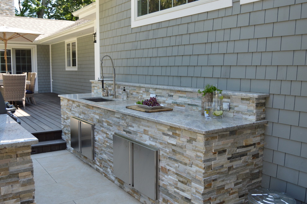 Minimalistic Masterpiece in Port Jefferson, NY Traditional Patio