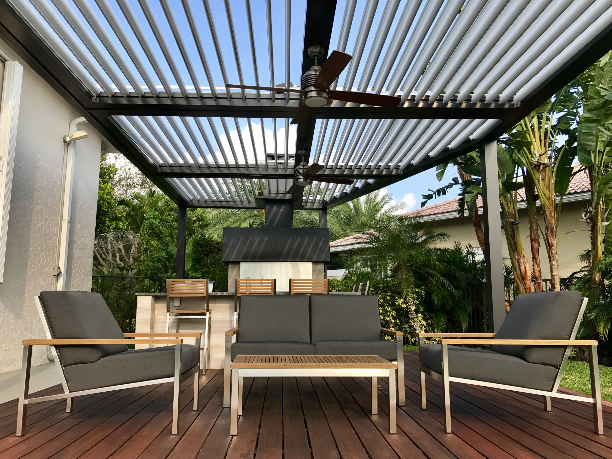 Modern Altimate Pergola Over Outdoor Kitchen