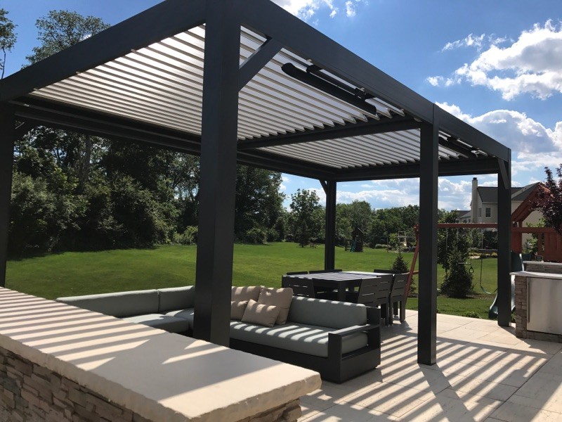 Modern Louvered Pergola - Transitional - Patio - Miami - by Knaak Design  Group | Houzz