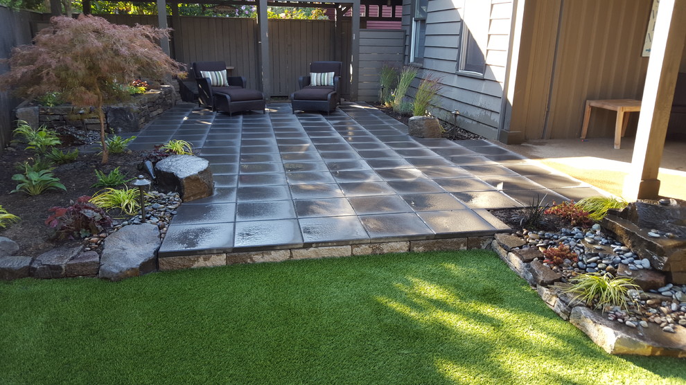 Modern Low Maintenance Back Yard Renovation Patio Portland by