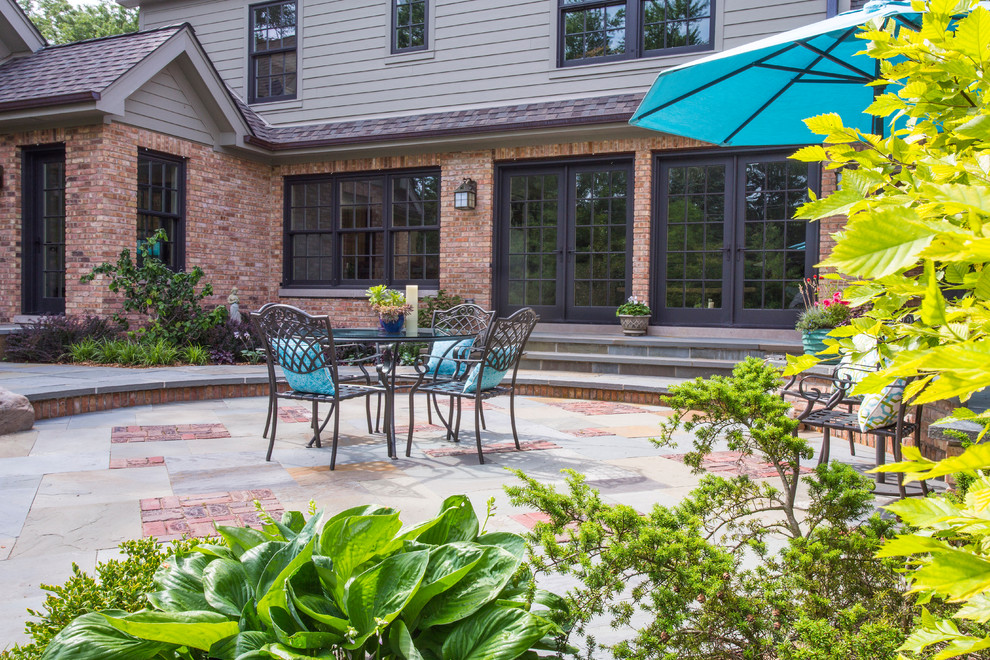 Modern New England Inspired Outdoor Living Transitional Patio