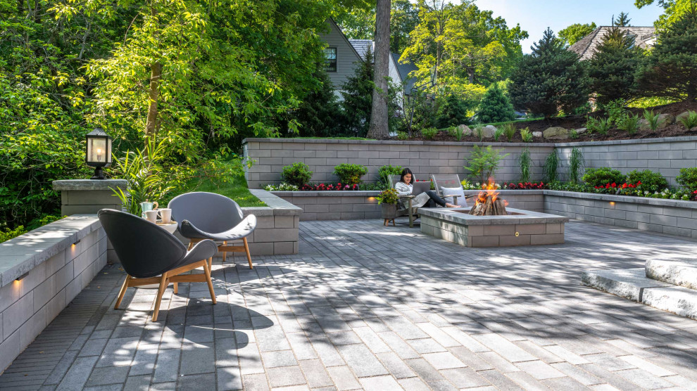 Modern Sunken Patio Transitional Patio Other by Unilock Houzz