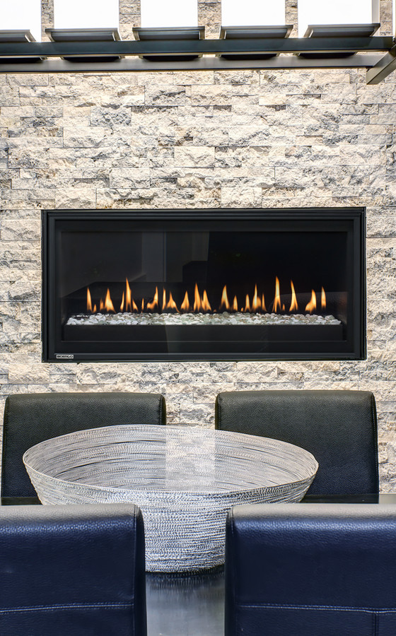 Montigo Fireplaces Industrial Patio Calgary By Diamond Fireplace Stone Houzz