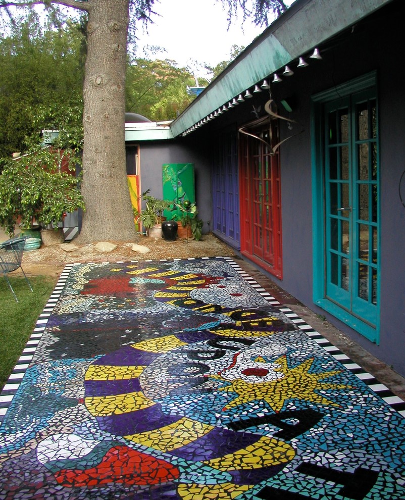 mosaic tile patio table on Mosaic Tile Backyard Patio Modern Patio Los Angeles By Unconscious On Canvas Houzz