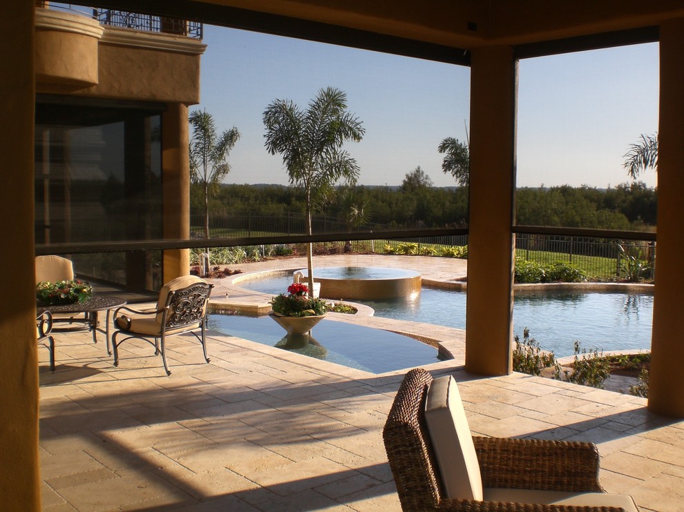 Motorized Retractable Screens Contemporary Patio Orlando by New Horizons Go