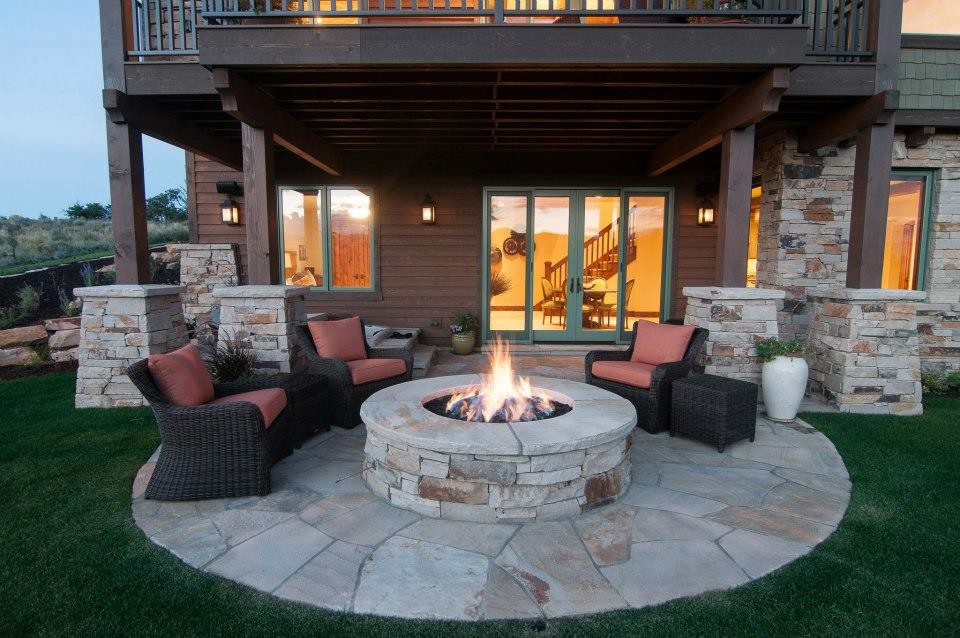 This is an example of a rustic patio in Salt Lake City.