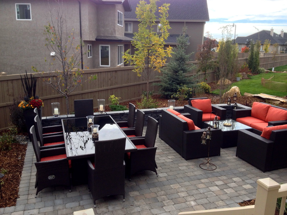 Mountain Retreat Small Backyard Contemporary Patio Edmonton