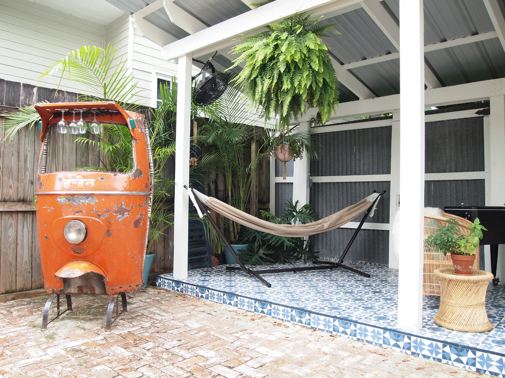 Inspiration for an eclectic patio in New Orleans.