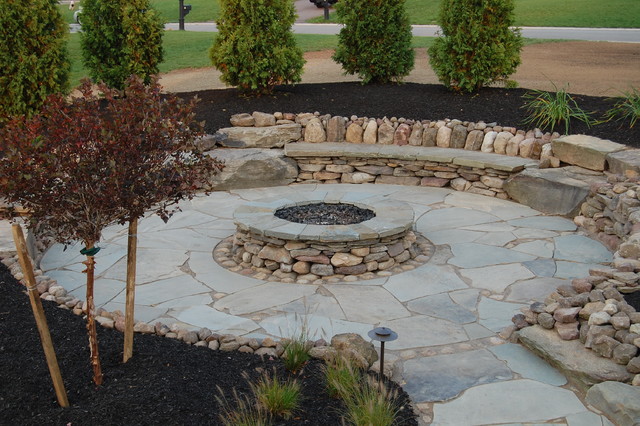 Natural Stone Outdoor Fire Pit, Natural Stone Fire Pit Area