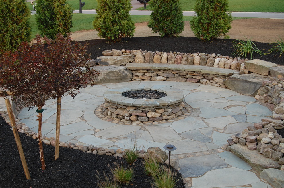 Natural Stone Outdoor Fire Pit Traditional Patio New York By E Wyse Nurseries Inc Houzz
