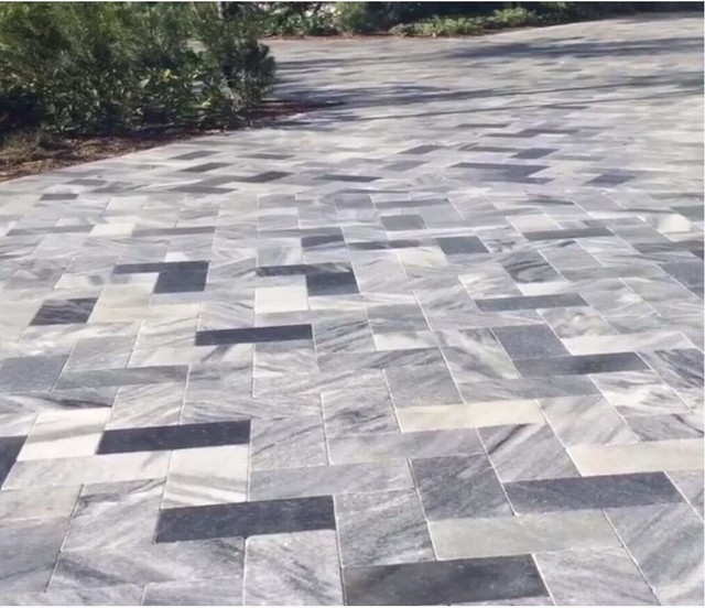 Natural Wooden Texture Blue White China Marble Stone Interior Flooring