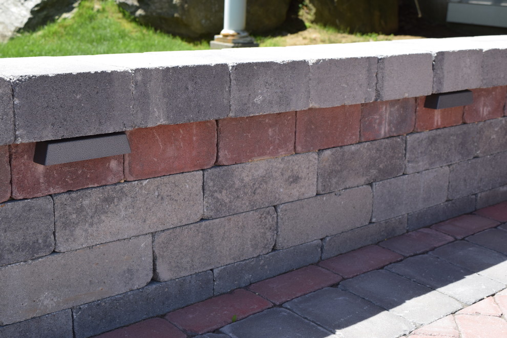 New England Backyard Fire Pit, Lincoln RI Traditional Patio