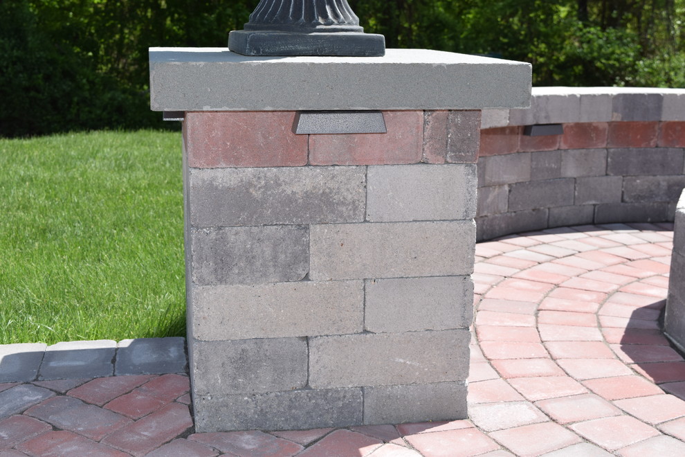 New England Backyard Fire Pit, Lincoln RI Traditional Patio