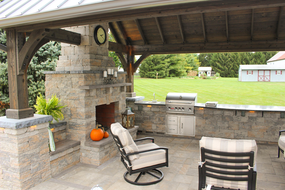 New Holland Outdoor  Living  Area  Kitchen  Rustic  Patio 