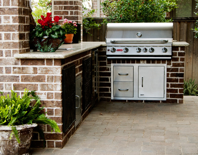 New Orleans Style Backyard Garden Traditional Patio Houston by