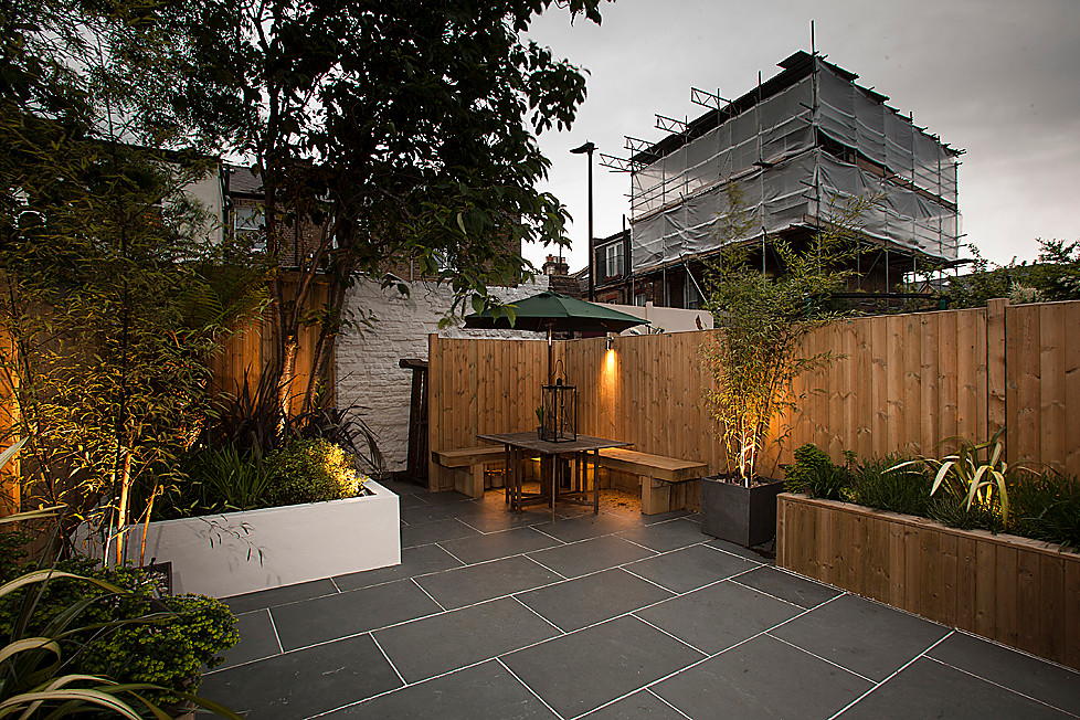 Inspiration for a contemporary patio in London.