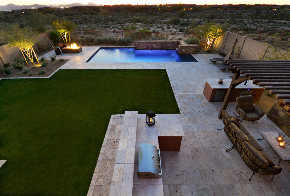 Inspiration for a modern back patio in Phoenix with a bbq area.