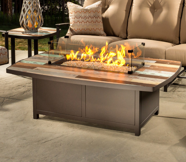 O.W. Lee Marina Fire Pit Eclectic Patio Omaha by Fireplace