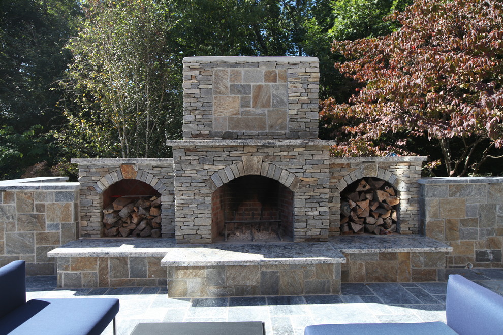 Inspiration for a medium sized traditional back patio in Bridgeport with an outdoor kitchen, decking and no cover.