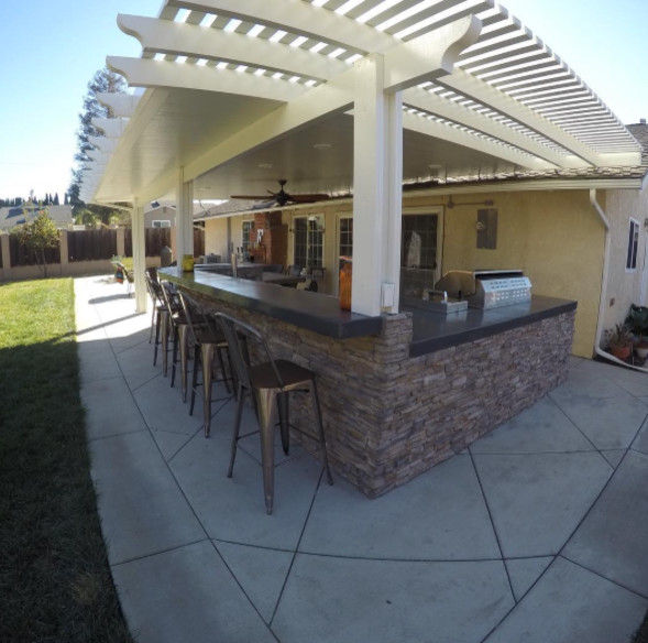 Orange BBQ Island and Aluminum Patio Cover Patio Orange County de