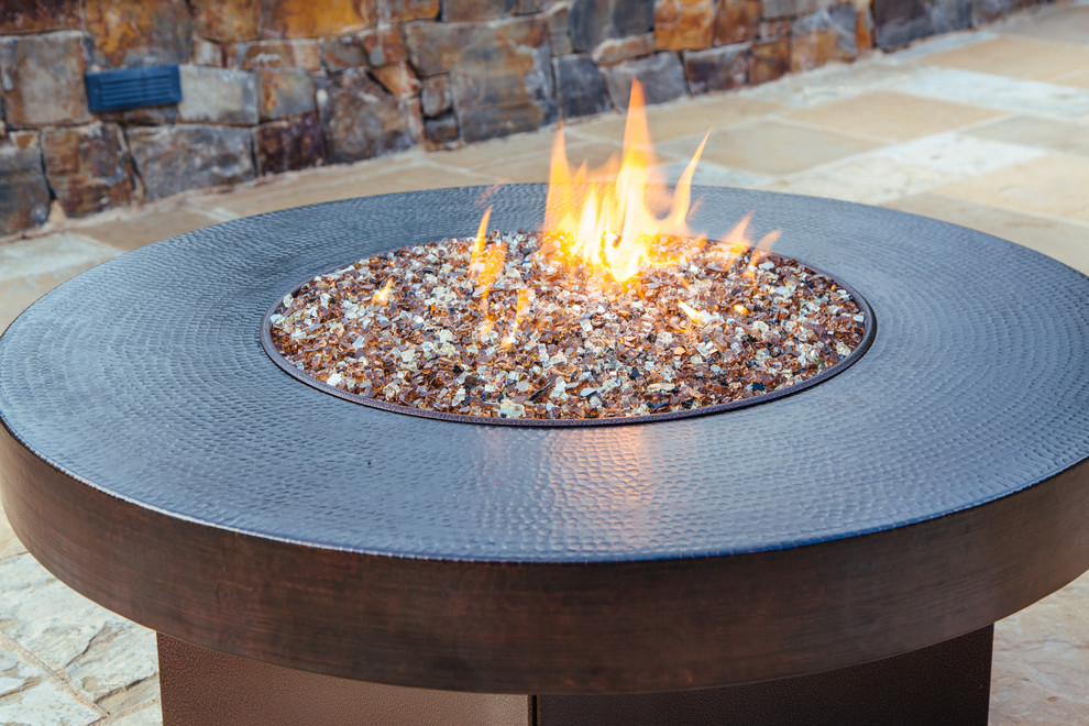 Oriflamme Gas Fire Table Hammered, Copper Fire Pit Gas