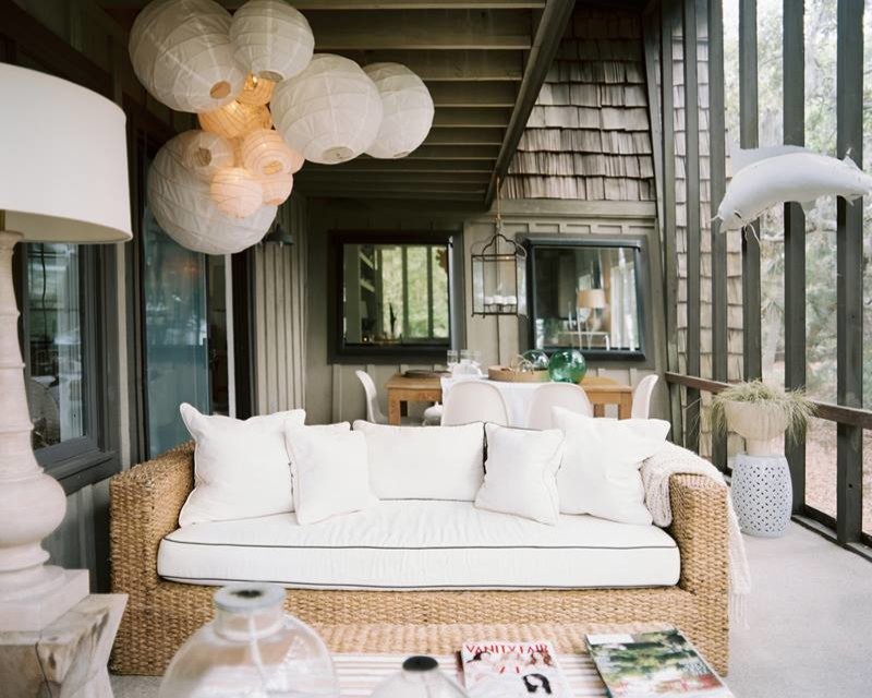 Inspiration pour une terrasse style shabby chic.