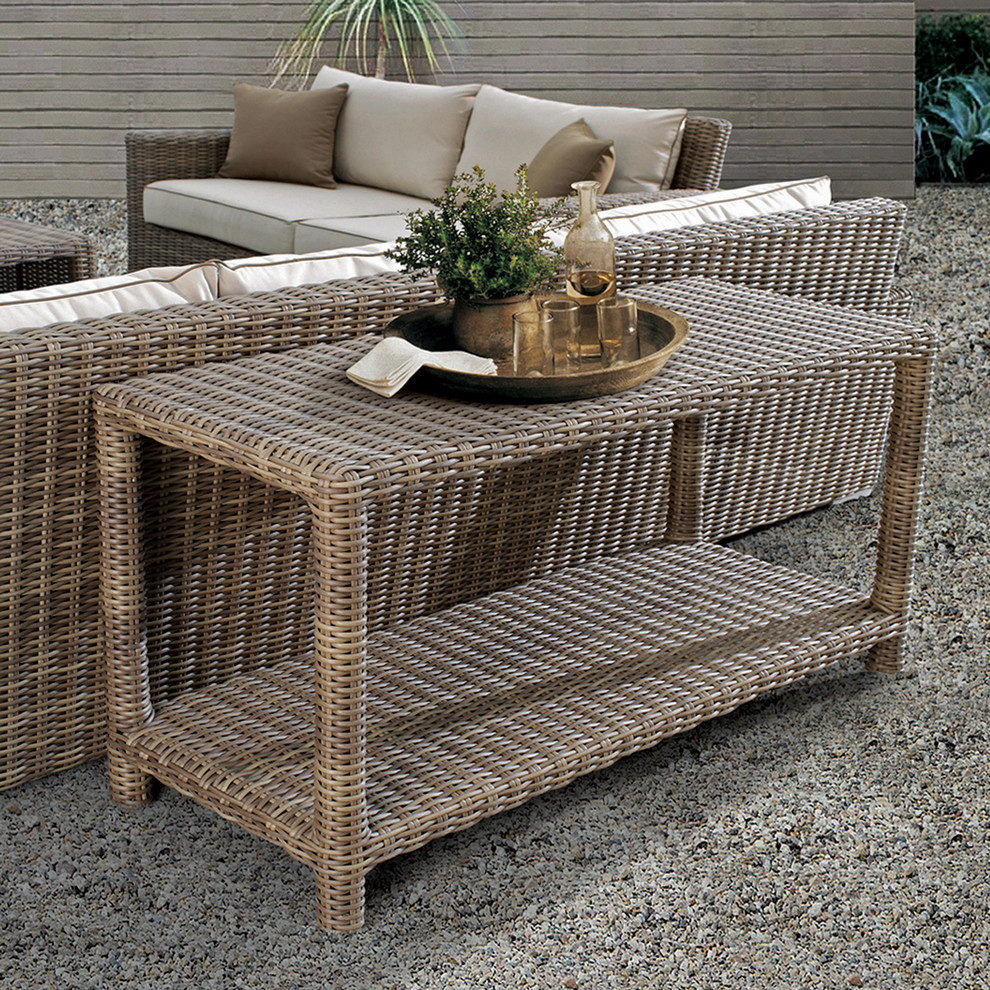 Outdoor Console Table in Wicker Transitional Patio Seattle by