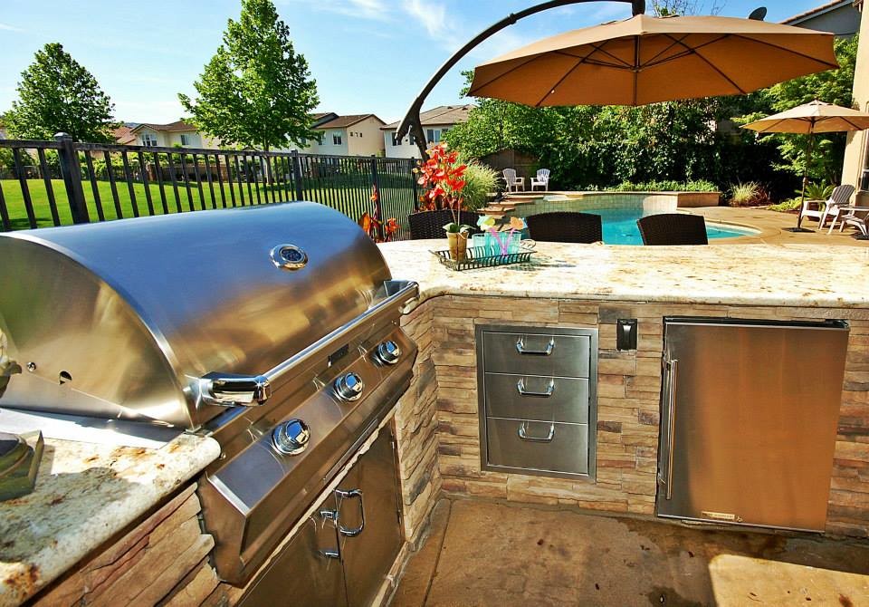 Outdoor Dream BBQ Island Tropical Patio Sacramento by Mercado