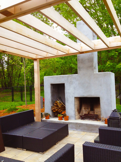 Outdoor Entertaining Area With Custom Fireplace And Wood Pergola Contemporary Patio Providence By Bradford Associates Llc Houzz Uk - Contemporary Outdoor Wood Fireplace Outdoor Entertaining Area With Custom Fireplace And Wood Pergola Contemporary Patio Providence By Bradford Associates Llc Houzz Uk - Contemporary Outdoor Wood Fireplace