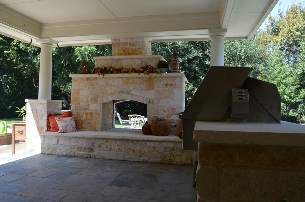 Outdoor Fireplace Colleyville Patio Dallas by ZFE Renovations