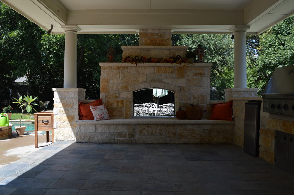 Outdoor Fireplace Colleyville Patio Dallas by ZFE Renovations