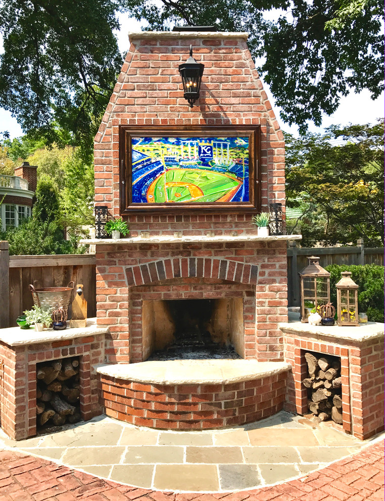Outdoor Fireplace with TV - Traditional - Patio - Kansas City | Houzz Outdoor Fireplace With Tv - Traditional - Patio - Kansas City | Houzz