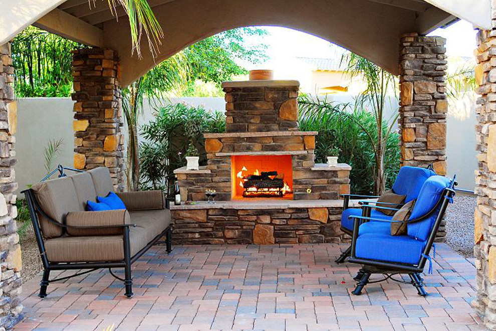 Outdoor Fireplaces Transitional Patio Los Angeles by Credible