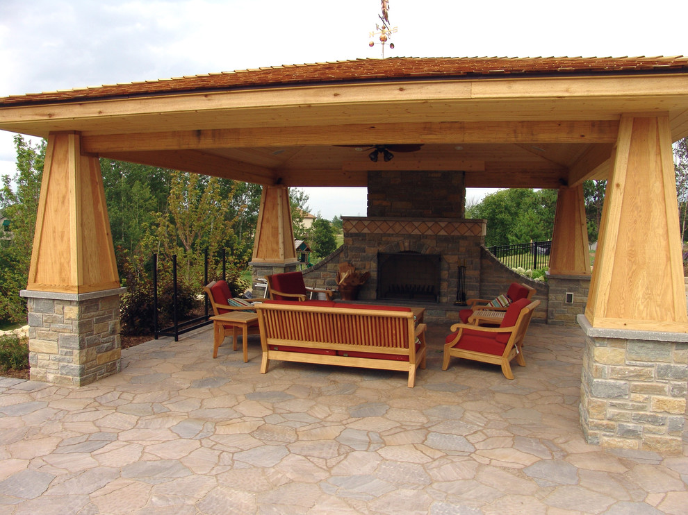 Outdoor Fireplaces Traditional Patio Minneapolis by Luke Busker