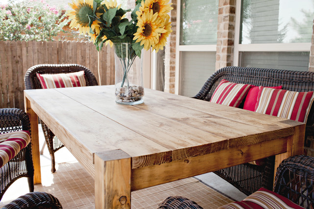 Outdoor Furniture Terranean, Rustic Wooden Patio Table