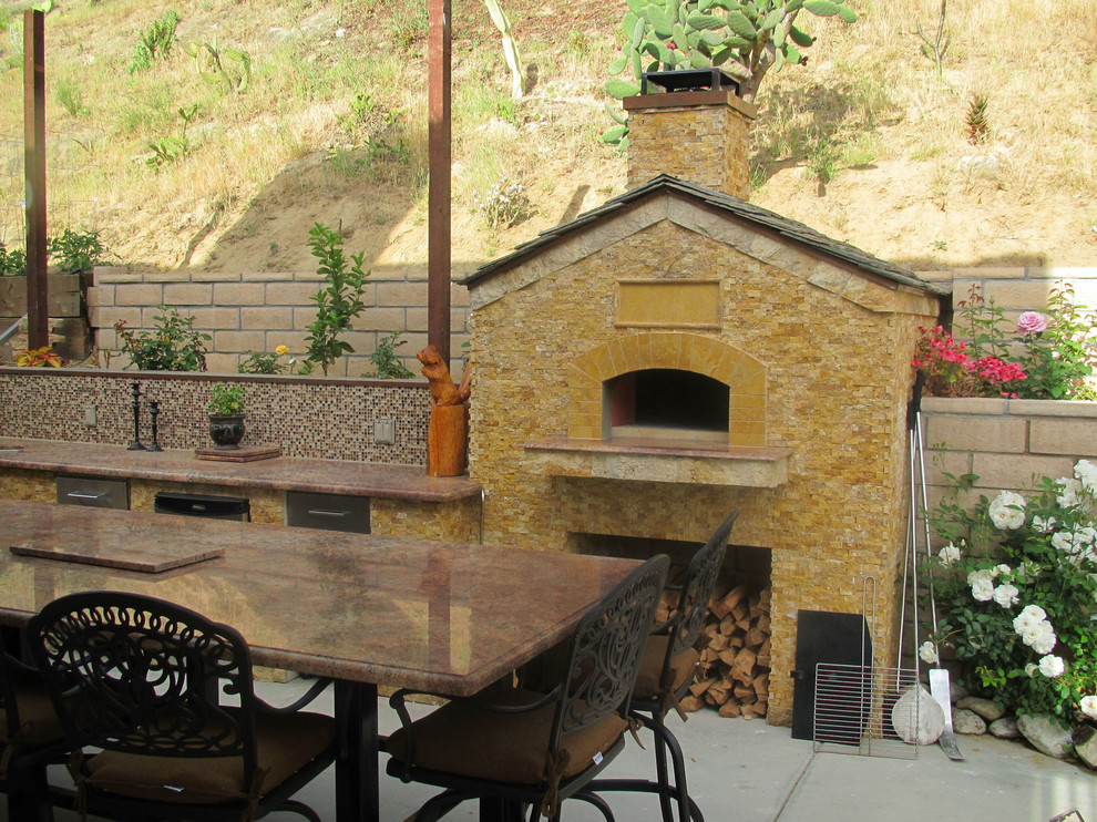 Outdoor Gable Roof Wood Fired Pizza Ovens - Mediterranean 