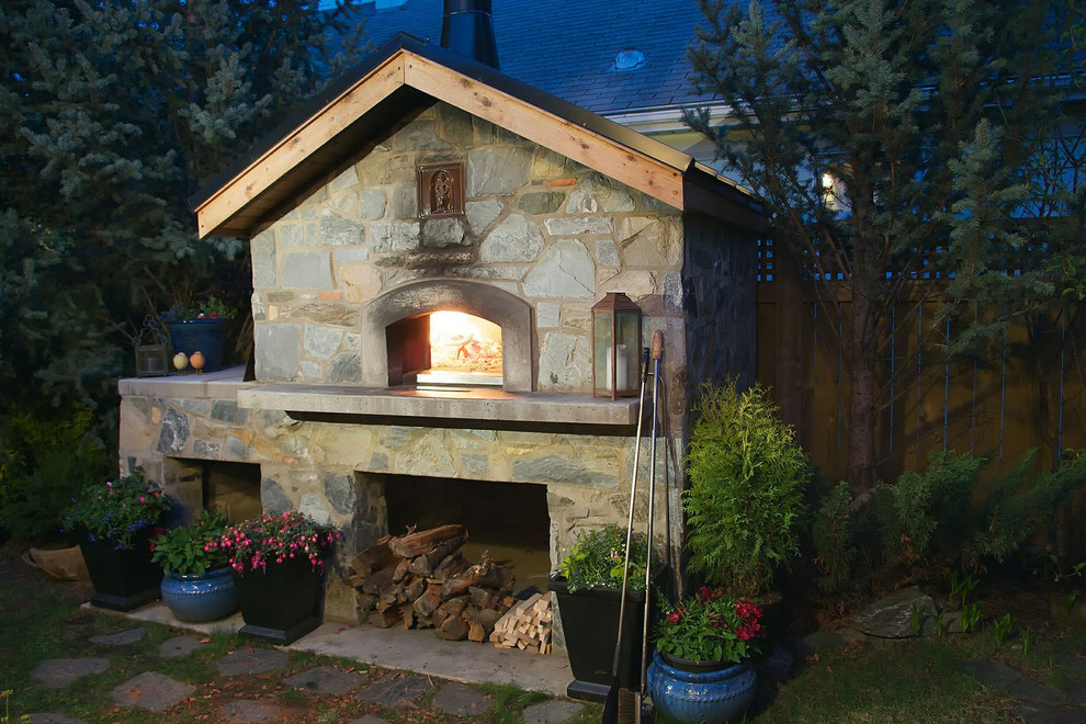 Outdoor Gable Roof Wood Fired Pizza Ovens - Traditional - Patio - San ...