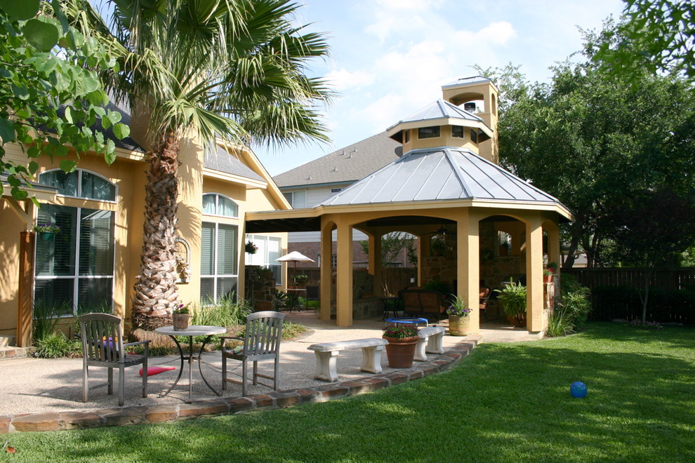 Outdoor Gazebo Living Area in San Antonio, Texas Eclectic Patio