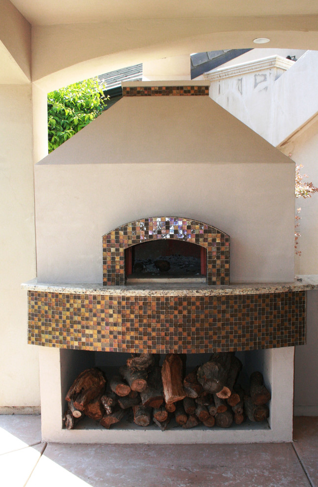 Outdoor Hip Roof Wood Fired Pizza Ovens Mediterranean Patio San