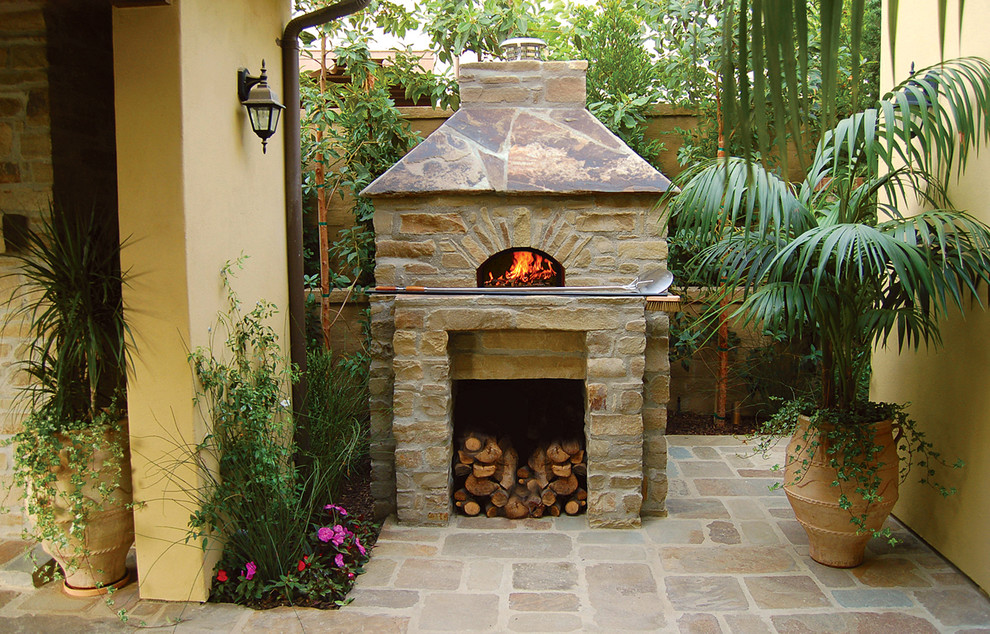 Outdoor Hip Roof Wood Fired Pizza Ovens Mediterranean Patio San