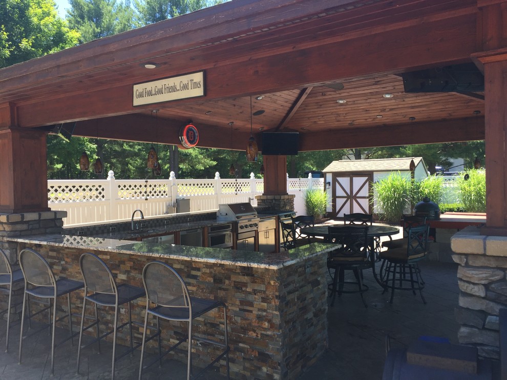 Outdoor Kitchen Traditional Patio Grand Rapids by Caron Custom Homes Houzz