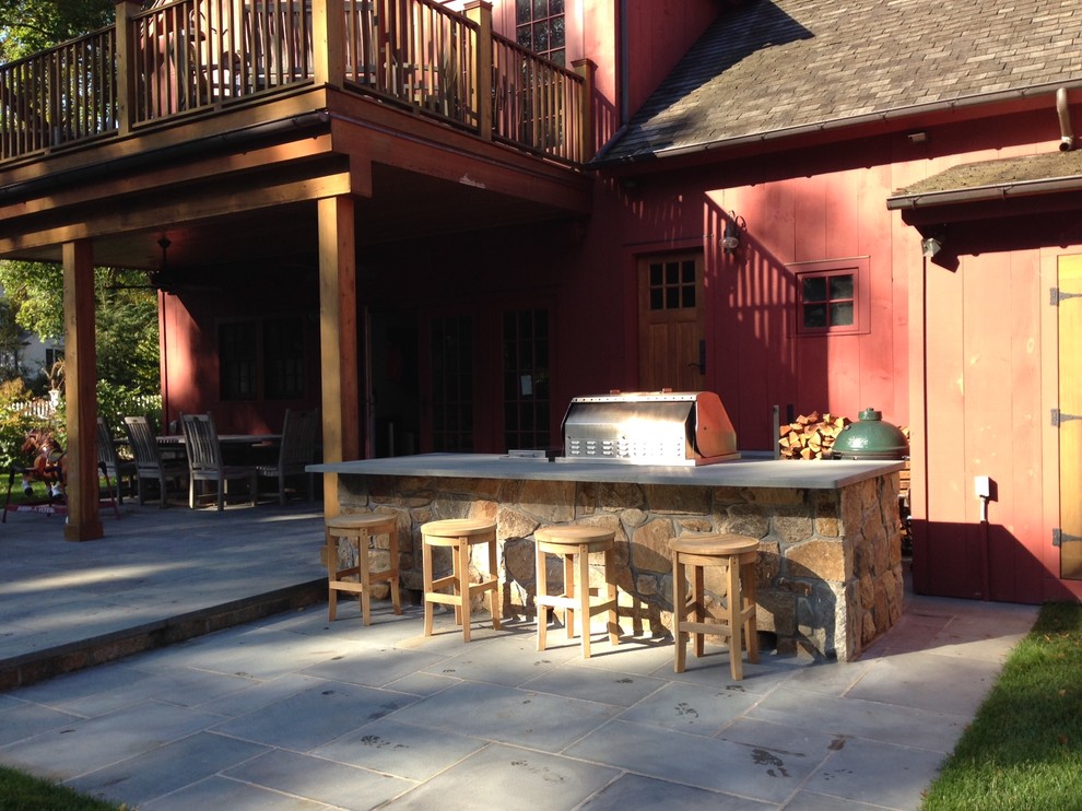 Outdoor Kitchen in Darien, Connecticut Farmhouse Patio Chicago