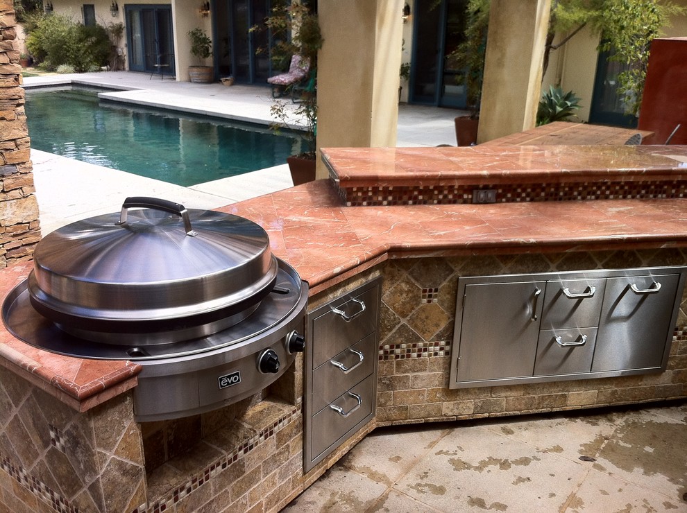 Outdoor Kitchen Installations with Evo Circular Cooktop Mediterranean