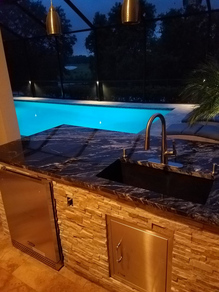 Outdoor Kitchen Tampa Old Memorial Estates Rustic Patio Tampa