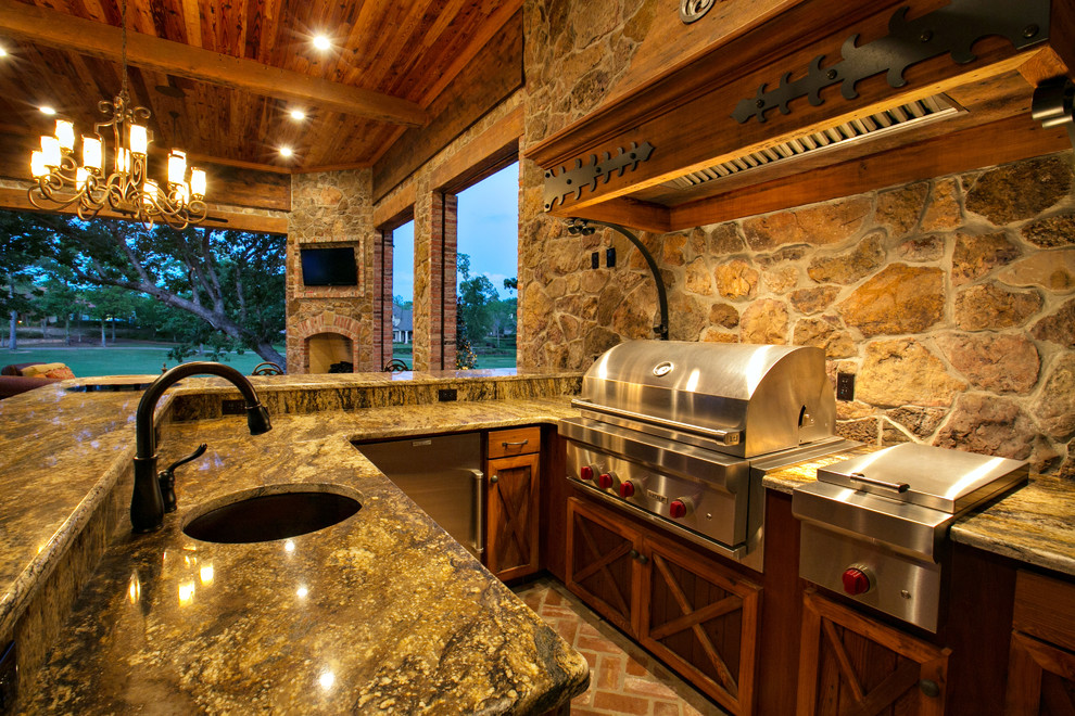 Outdoor Kitchen Mediterranean Patio New Orleans by Terry M