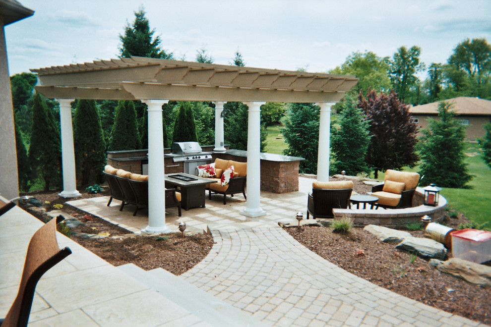 Outdoor kitchen with pergola - Patio - Philadelphia - by Pappas ...