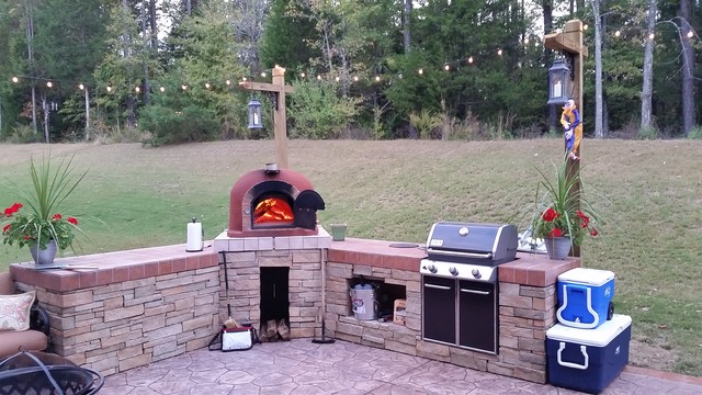 Outdoor Kitchen With Wood Fired Pizza, Outdoor Oven Kitchen