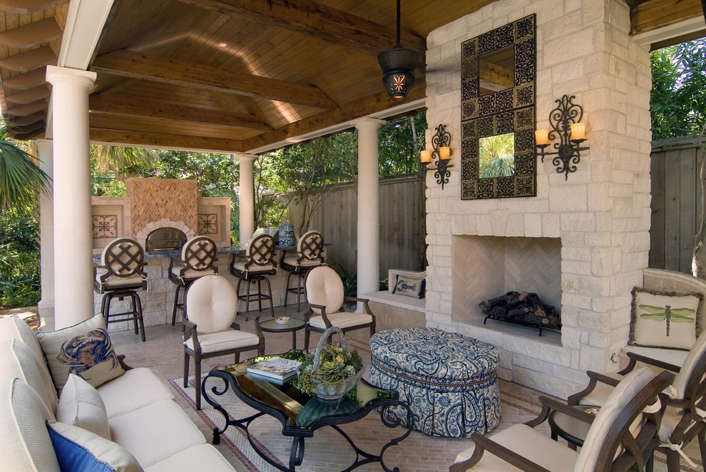 Huge transitional patio photo in Houston