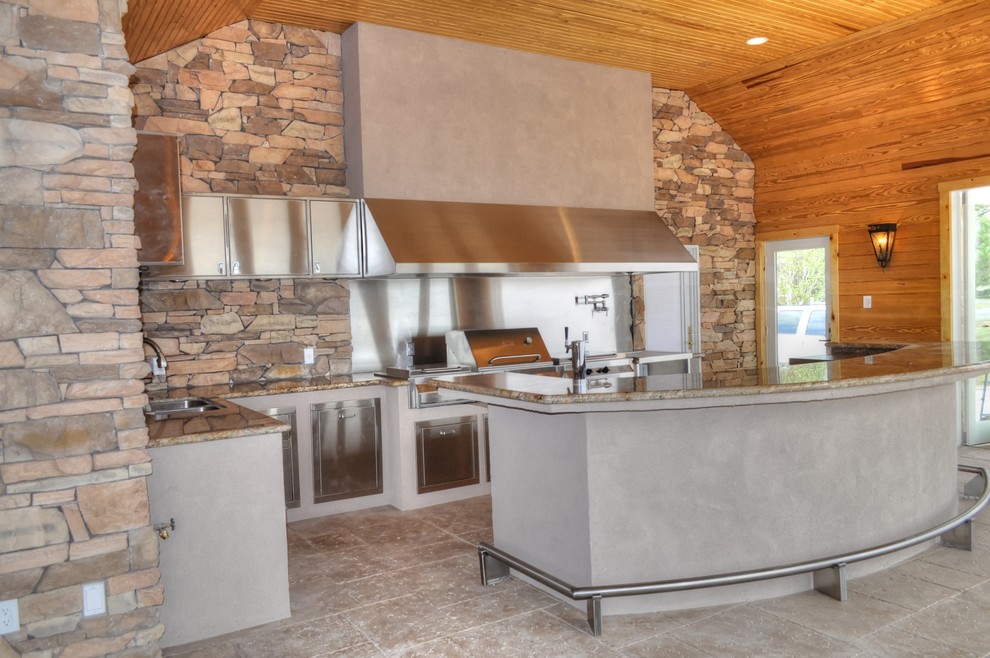 Outdoor Lanai and Home Remodel on Lake Conroe Traditional Patio