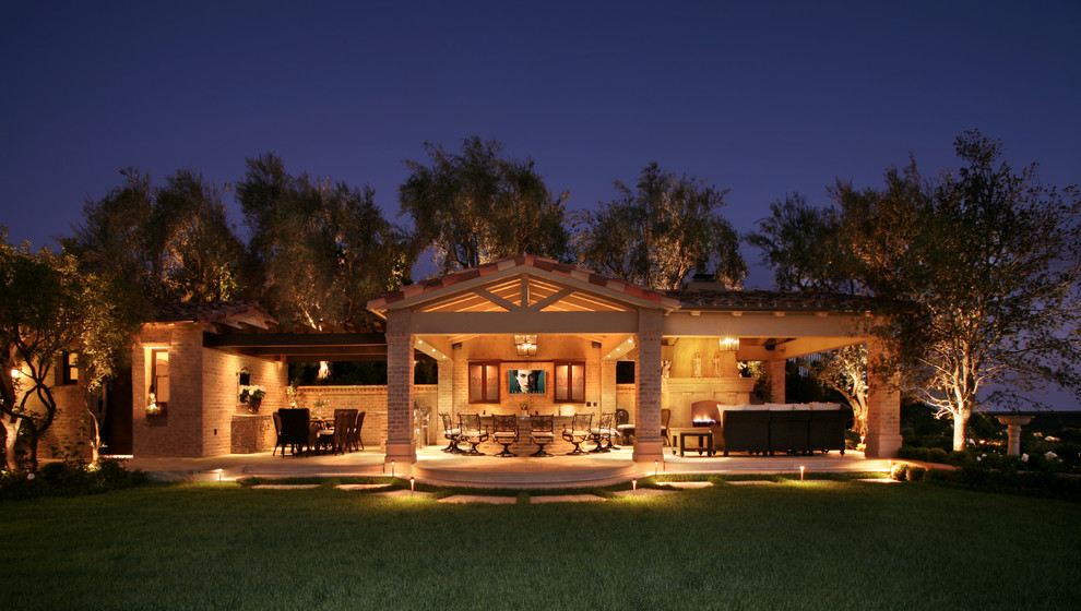 Traditional patio in Orange County.